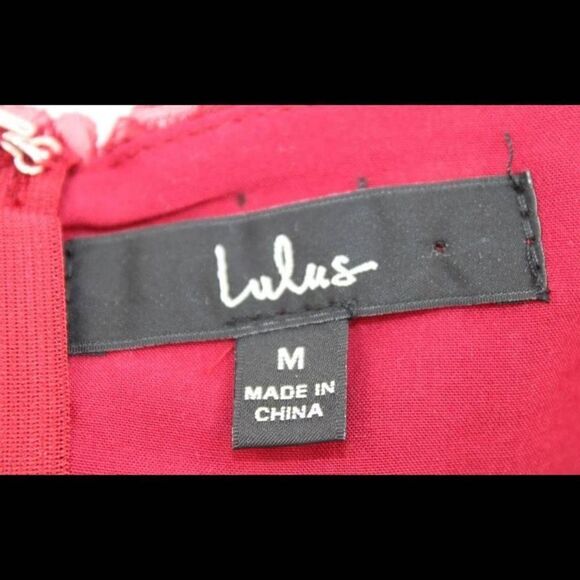 Lulus Sheath Dress Womens Size M Red Floral Lace Overlay - Picture 6 of 7
